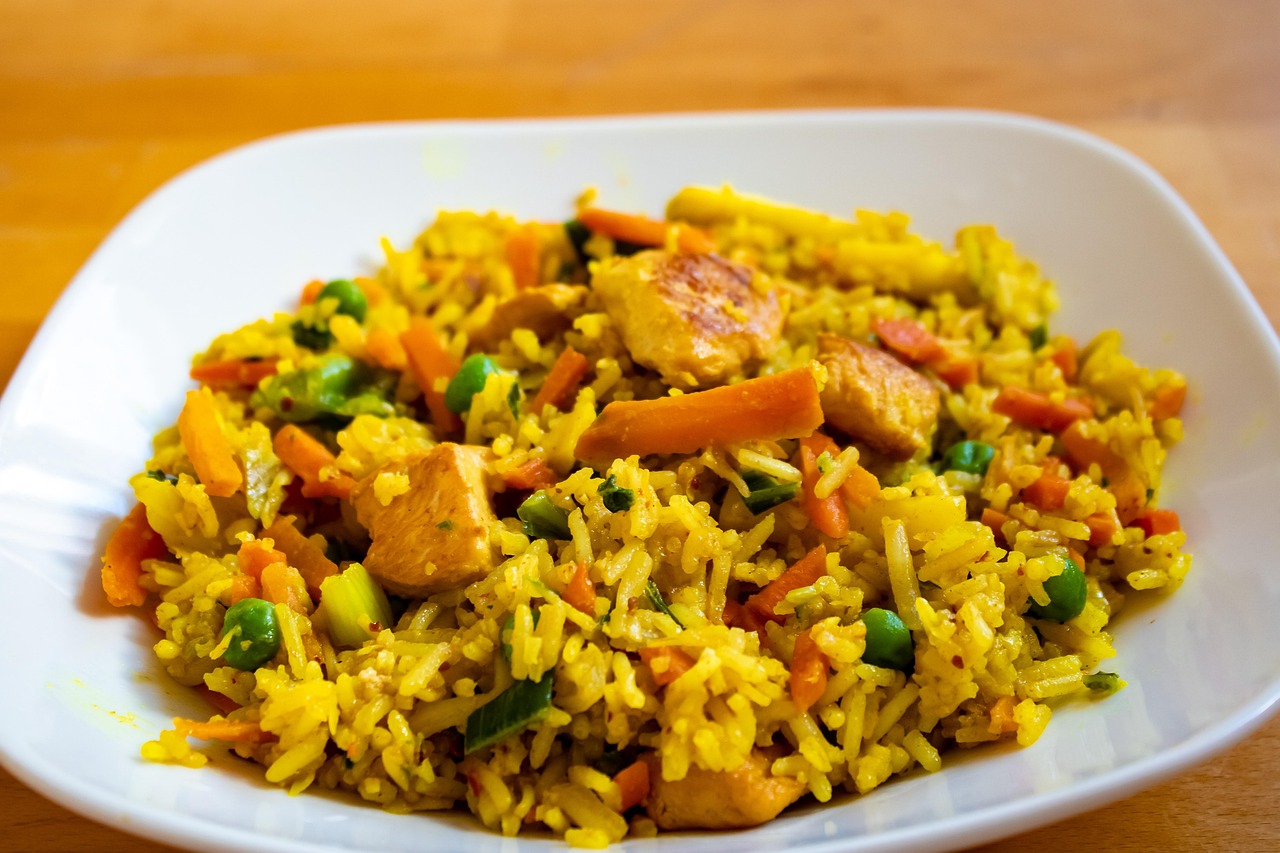 rice dish, chicken breast, indonesian dish, peas, chicken, catering, food, curry, restaurant, lunch, dinner, broccoli, sauce, corn, calories, sunday, good, colorful, carrots, fresh, color, natural, green, rice dish, catering, curry, curry, curry, curry, curry